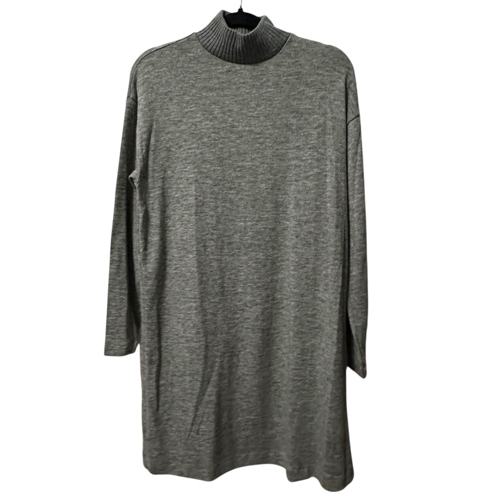 Mango MNGโ Basics Gray Mock Neck Tunic Sweater Dress 6 Minimalist Normcore